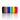 A collection of 12 vibrant colored Puppy ID Bands, displayed in a reflective surface, showcasing various colors including black, purple, blue, green, orange, and pink.